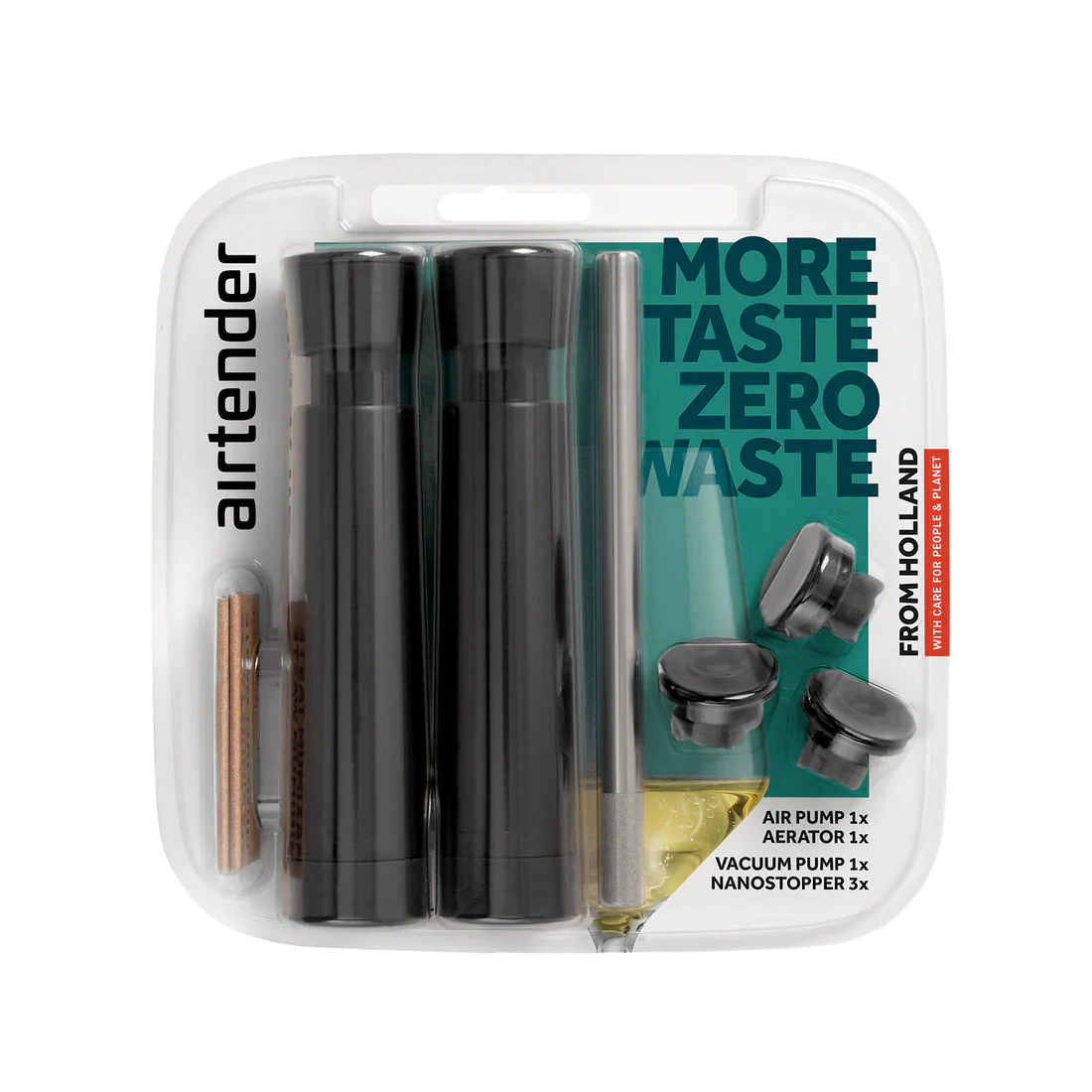 Airtender Wine Lovers Pack - Vacuum pomp met 3 vacuum stop